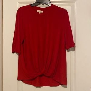 Red twist detail top